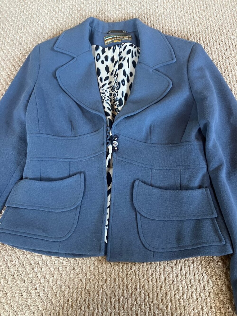 ALLEN BY ALLEN B SWARTZ Fitted Blazer Light Blue 4